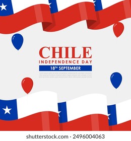 Vector illustration of Chile Independence Day social media feed template