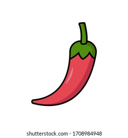 vector illustration chili icon flat design