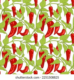 Vector illustration of chili pepper in the style of flat minimalism.