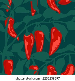 Vector illustration of chili pepper in the style of flat minimalism.