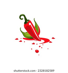 ilustración vectorial del elemento chile splashing, símbolo del logo chili pepper