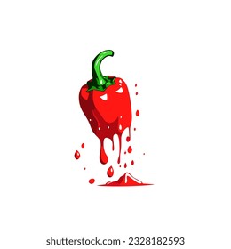 vector illustration of chili splashing element ,chilli pepper logo symbol icon