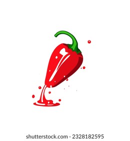 vector illustration of chili splashing element ,chilli pepper logo symbol icon