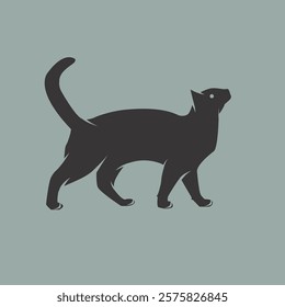 Vector illustration of a chilled and relaxed cat in a minimalist style