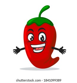 ilustración vectorial de mascota de chili o mano abierta de carácter