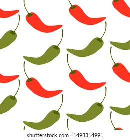 Vector illustration of chilli peppers on white background