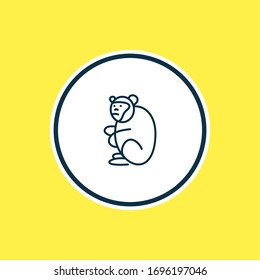 Vector illustration of chimpanzee icon line. Beautiful animals element also can be used as gorilla icon element.