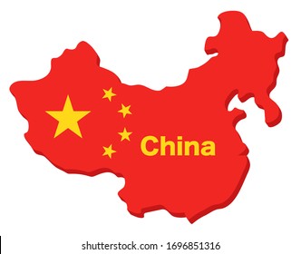 Vector Illustration of China Flag Map