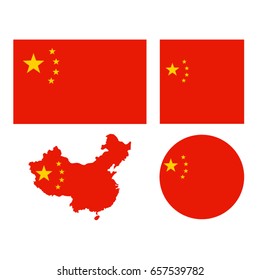 vector illustration of China flag and map