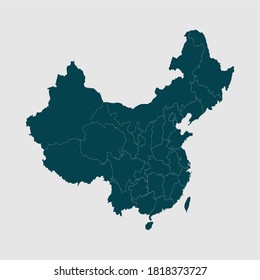 vector illustration China map of China,Green Map