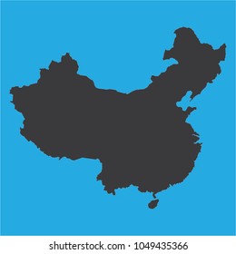 vector illustration of China map. eps10.blue background.