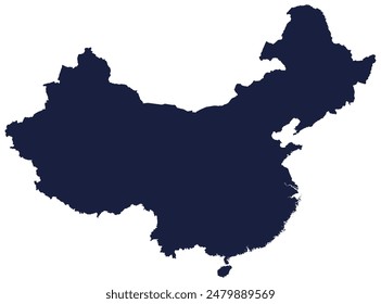 Vector illustration of China map icon isolated on white background.