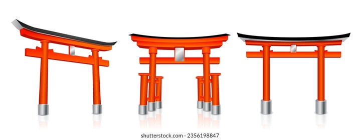 Vector illustration of Chinese arch, arch pillar, place of worship, pagoda arch, religious day, realistic design. Eps10