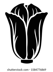 Vector illustration of Chinese cabbage silhouette icon