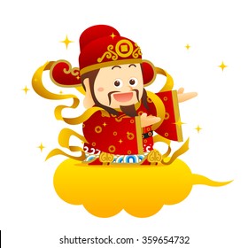 Vector illustration Chinese Character "God of Wealth".