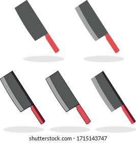 Vector Illustration of Chinese Cleaver Knife. Knife for Slicing Boneless Meat, Chopping, Slicing, Dicing, or Mincing Vegetables, and to flatten Garlic or Ginger. Chinese Cleaver Knife Flat Design