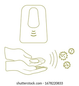 Vector illustration Chinese coronavirus COVID-19 Pandemic People Virus 2019-nCoV protection and infection prevention Hand washing. Health, medicine Pathogen respiratory China virus SARS Design website