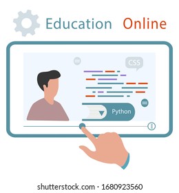 Vector illustration Chinese coronavirus COVID-19 Quarantine. Online education, freelance work, distance studying. Closing schools, universities. Students, children studying remotely. Learning concept.