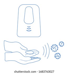 Vector illustration Chinese coronavirus COVID-19 Pandemic People Virus 2019-nCoV protection and infection prevention Hand washing. Health, medicine Pathogen respiratory China virus SARS Design website