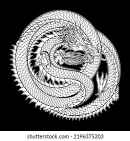 Ilustración vectorial de un dragón chino