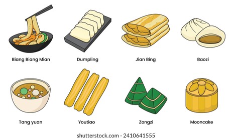 vector illustration of Chinese food, traditional cuisine