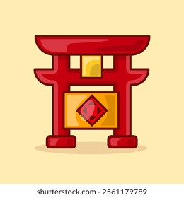 Vector Illustration of Chinese Gate, suitable for Chinese New Year celebration