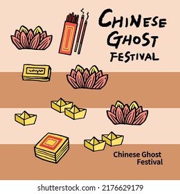 Vektorgrafik der chinesischen Gespensterfestspiele. Und ist bekannt als Hungry Ghost Festival.