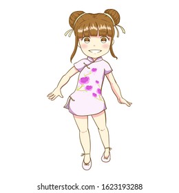 vector illustration of chinese kid