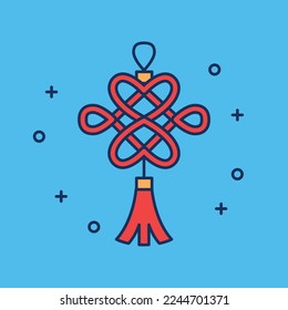 Vector illustration of a chinese lantern. Lantern with chinese new year theme.