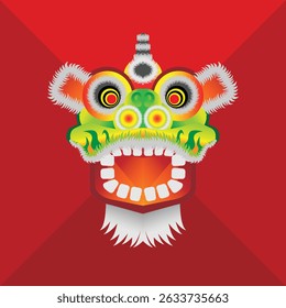 vector illustration of Chinese lion head used for celebration