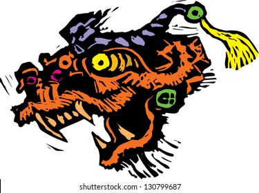 Vector illustration of a Chinese mask