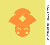 Vector illustration of Chinese new year celebration in flat style Chinese woman face in traditional headdress