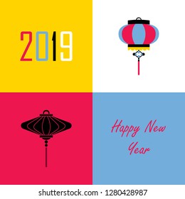 Vector illustration of Chinese New Year 2019 of the pig