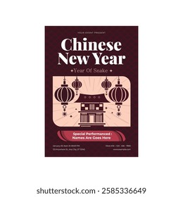 Vector illustration of Chinese new year flyer poster template design