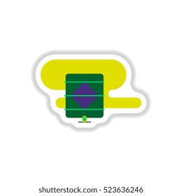 Vector illustration of Chinese new year celebration in paper sticker style Chinese lantern in sky