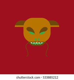 Vector illustration of Chinese new year celebration in flat style dragon festival face