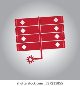 Vector illustration of Chinese new year celebration in flat style firecrackers