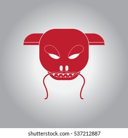 Vector illustration of Chinese new year celebration in flat style dragon festival face