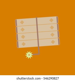 Vector illustration of Chinese new year celebration in flat style firecrackers