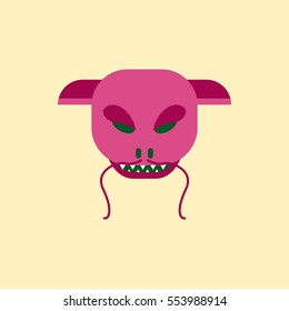 Vector illustration of Chinese new year celebration in flat style dragon festival face