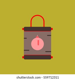 Vector illustration of Chinese new year celebration in flat style Chinese Lunar poster with new year ball toy