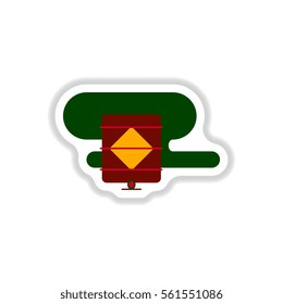 Vector illustration of Chinese new year celebration in paper sticker style Chinese lantern in sky