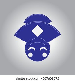 Vector illustration of Chinese new year celebration in flat style Chinese woman face in traditional headdress