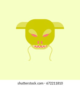 Vector illustration of Chinese new year celebration in flat style dragon festival face