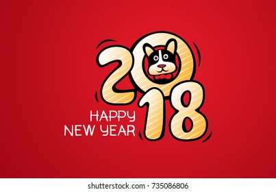 Vector illustration of Chinese New Year Year of the Dog 2018