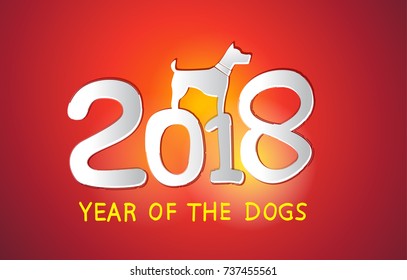 Vector illustration of Chinese New Year Year of the Dog 2018