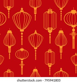 A vector illustration of Chinese New Year Wallpaper Seamless Pattern Background