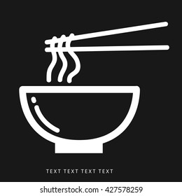 Vector Illustration of Chinese Noodles and Chopsticks