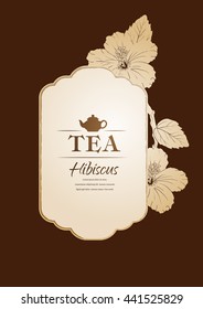 vector illustration. Chinese Rose. template packaging tea