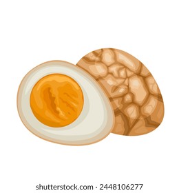 Vector illustration, chinese tea egg, isolated white background.